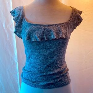 Free people heather gray ruffle top